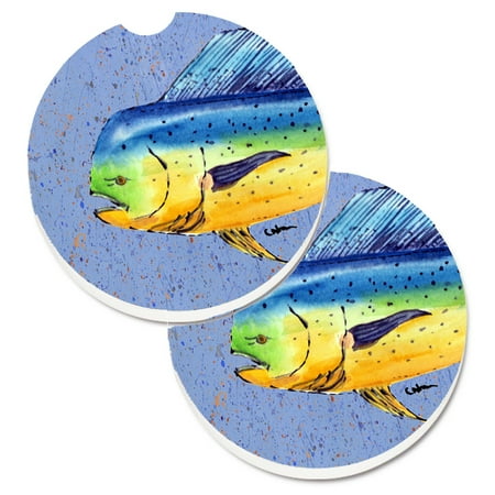 

Caroline s Treasures 8521CARC Dolphin Mahi Mahi Set of 2 Cup Holder Car Coasters Large multicolor