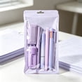 thumbnail image 6 of Solivara Aesthetic Stationery Set Colored Neutral Pen Highlighter And Eraser For Home And Office Use Plastic(Purple,8.27*4.72*0.20in), 6 of 6