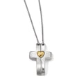 thumbnail image 1 of Croix Magnétique en Argent Sterling Plaqué Or avec Cœur Collier Réglable Pouces, 1 of 3