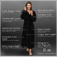 thumbnail image 5 of Ross Michaels Men's Big & Tall Robe with Hood, Full Length Long Plush Fleece Bathrobe - 2X Large/3X Large, Jet Black, 5 of 6