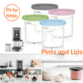 thumbnail image 3 of SNNROO Creami Pints and Lids - 4 Pack for Ninja Colorful Creami for Ninja Storage Containers with Glass Tupperware Sets with Lids, 3 of 5