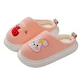 thumbnail image 5 of BOBOGOJP Kids Girls Cute Bunny Slippers Winter Fuzzy House Slippers Non Slip Furry Bedroom Slides Indoor Animals Shoes Pink for Size 10, 5 of 7