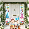 thumbnail image 2 of Happy Easter Door Banner 71x12 Inch Bunny Easter Door Porch Signs Eggs Rabbits Hanging Door Sign Welcome Hanging Flag for Wall Yard Garden Decor, 2 of 7