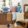 thumbnail image 2 of Deconovo Fundas de cojines decorativas - Juego of 4 Soft Linen Cushion Covers, Machine Washable Pillowcases for Sofa, Pale Banana, 18x18 Inch, 2 of 7