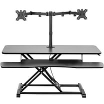 VIVO Black 42" Standing Desk Riser with Adjustable Dual 13" to 30" Monitor Mount