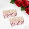 thumbnail image 2 of Uñas postizas adhesivas GJJBQTT de 24 piezas con moño rojo para San Valentín, 2 of 7