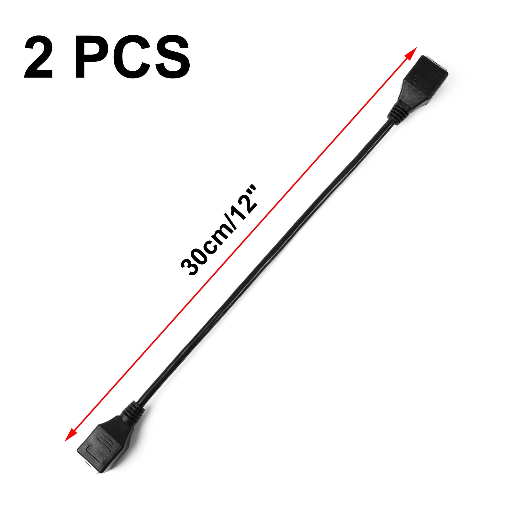 Unique Bargains 2 Pcs 1ft Ethernet LAN Female to Female Network Cable RJ45 Extension Cord