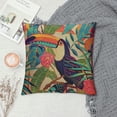 thumbnail image 2 of Leisuo Toucans Throw Pillow Covers Birds Tropical Leaves and Flowers Floral Nature Decorative Cushion Case for Merry Christmas Men Women Home White, 2 of 5