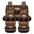 thumbnail image 2 of Qpednta Aztec Bear Car Seat Covers Full Set 4 Pcs Car Interior Decor Front & Rear Seat Covers Soft Breathable Seat Protector Universal Automotive Seat Cover Accessories, 2 of 7