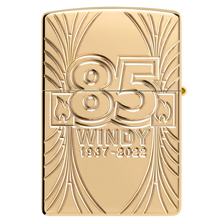 Zippo Engraved Windy 85th Anniversary Armor High Polish Zippo Engraved Windy 85th Anniversary Armor High Polish