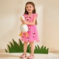 thumbnail image 2 of gdxvjhbj Robe de Fête pour Bébé Fille Robe d'Été pour Fille à Volants Taille Haute Froncée Cœur Ligne A Robe de Printemps 4T 5T (Rose, 4-5 Ans), 2 of 9