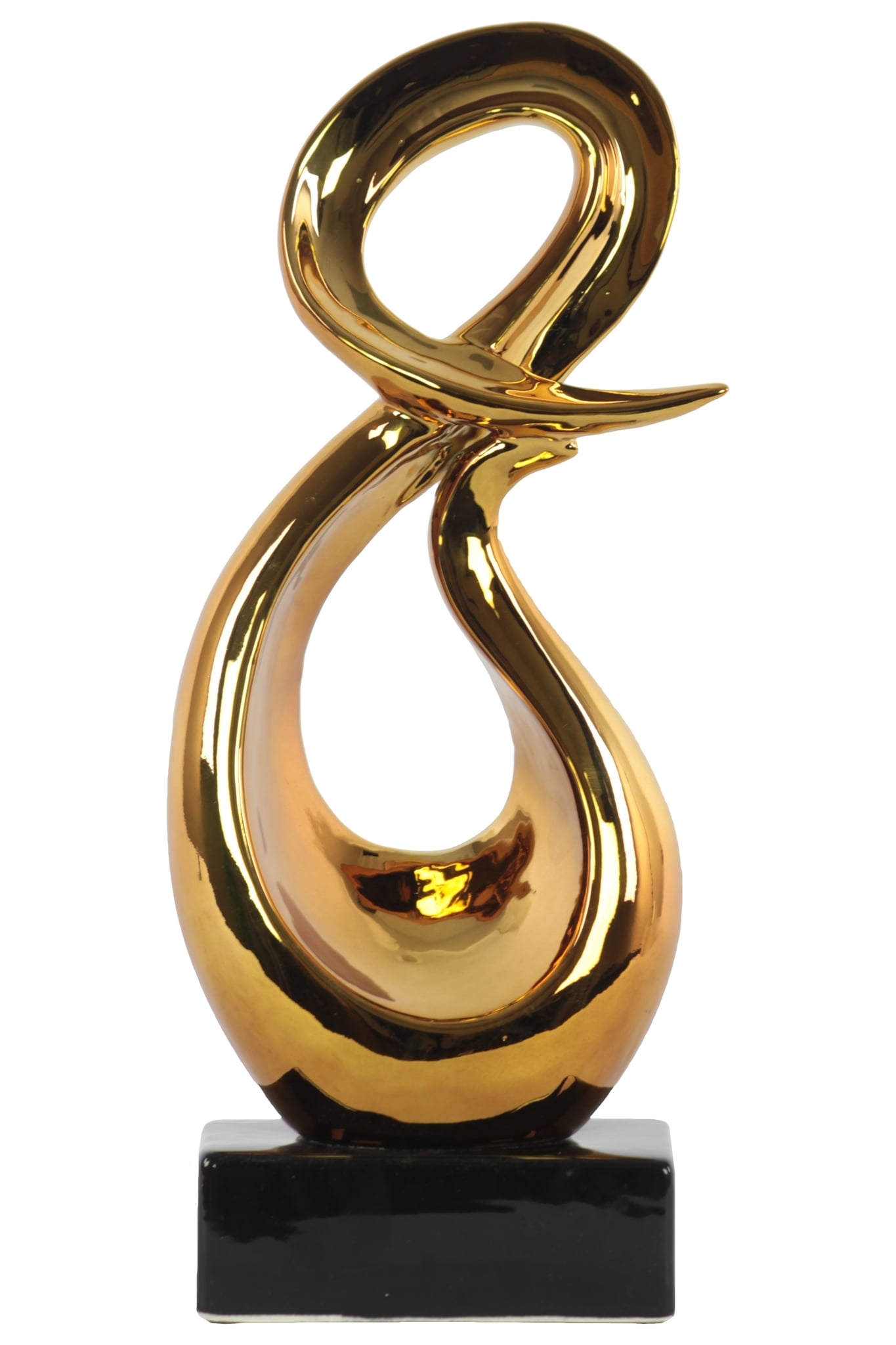 Urban Trends Collection: Ceramic Abstract Sculpture Polished Chrome Finish by Urban Trends Collection