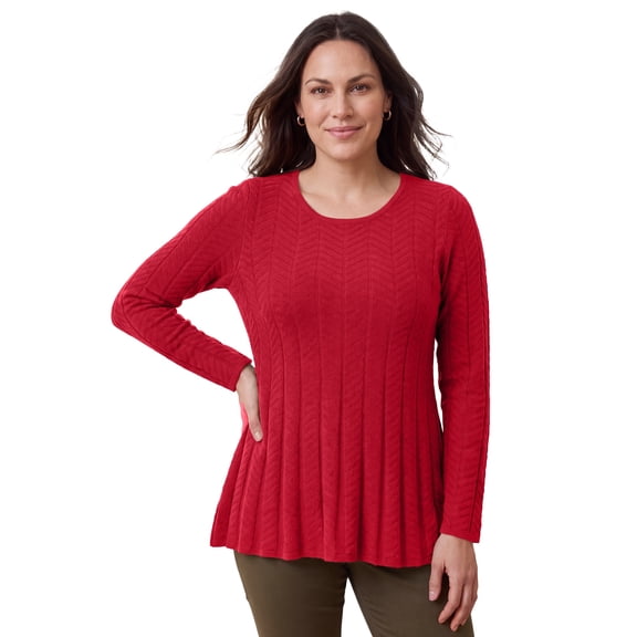 Jessica London Women's Plus Size Chevron Fit & Flare Sweater