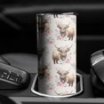 thumbnail image 3 of 20oz Beige Highland Cow Flower Pattern Skinny Tumblers Stainless Steel Tumbler with Lid and Straw,Vacuum Insulated Double Wall Travel Tumbler Cups with Cleaning Brush for Coffee,Tea, 3 of 6
