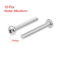 thumbnail image 2 of Unique Bargains M6x45mm Machine Screws Pan Phillips Cross Head Screw Bolts 10Pcs, 2 of 3