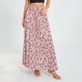 thumbnail image 5 of Douhoow Women Flowy Long Skirts Vintage Floral Print High Waist Swing Skirt with Pockets, 5 of 9
