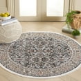 thumbnail image 2 of SAFAVIEH Artifact Aubrey Floral Polyester Area Rug, Charcoal/Gray, 4' x 4' Round, 2 of 7