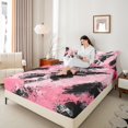 thumbnail image 4 of Manfei Teens Adults Abstract Oil Painting Twin Sheet Sets 3pcs,Vintage Aesthetic Twin Fitted Sheet Microfiber,Retro Gradient Minimalist Breathable Flat Sheet,Breathable Home Decor, 4 of 7