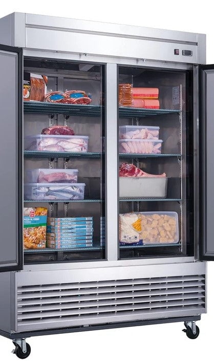 D55F-GS2 Bottom Mount Glass 2-Door Commercial Reach-in Freezer