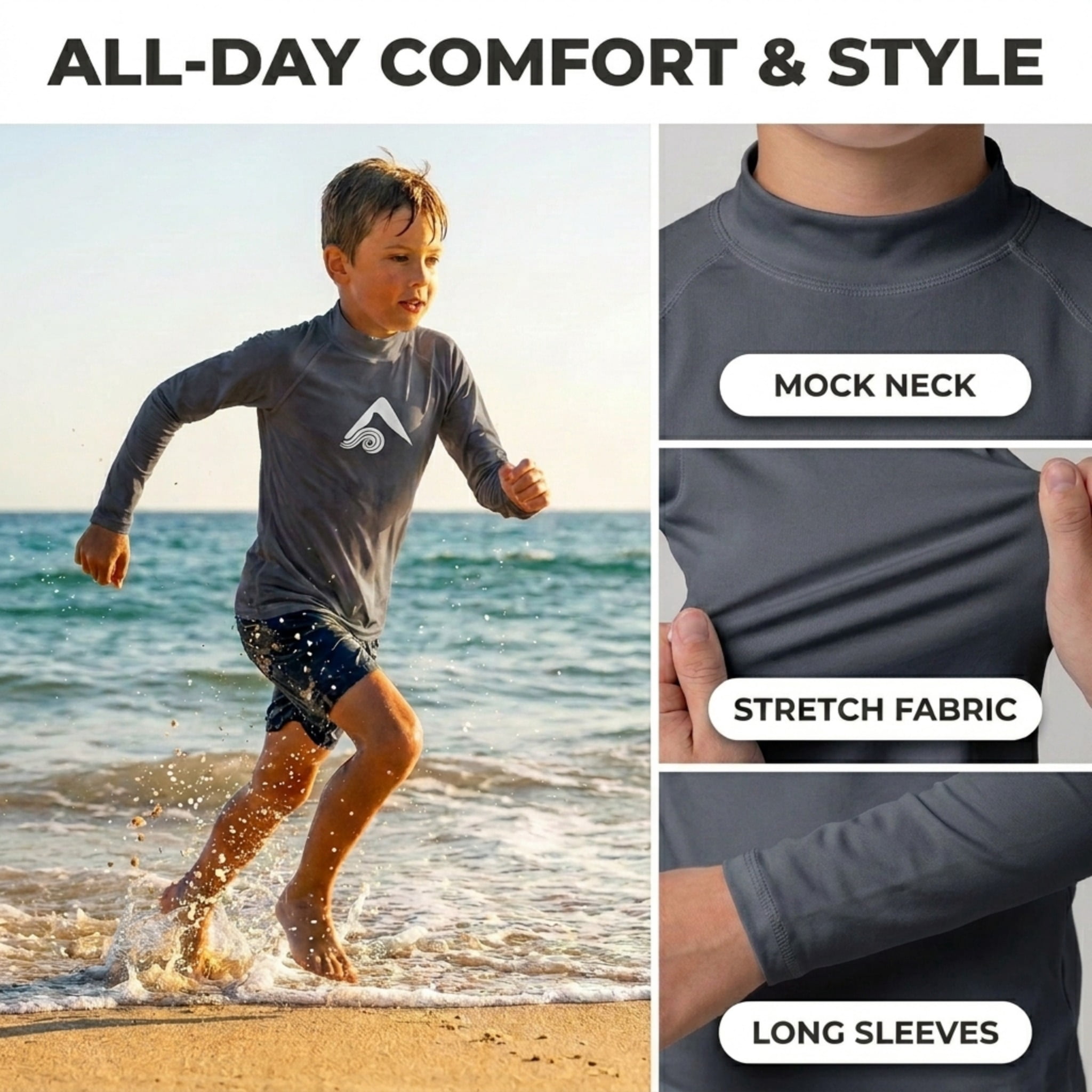 Kanu Surf Boys' Platinum Rashguard