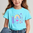 thumbnail image 2 of Ahuyic Summer Toddler Solid Color T-Shirt,Kids Casual Top,Printed Pattern T-shirt With Short Sleeves For Children In The Back Of School Season Round Neck Half Sleeve Casual Versatile Top, 2 of 5