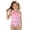 Pink, variant on CAIXIA Teen One Piece Swimsuit Girls Bathing Suits Drawstring Bottoms Color Block Teen Swimsuits Ruffle Hollow Out Sparkly Upf 50 Girls Swimwear