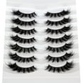 thumbnail image 6 of Changmaius  False Eyelashes Fluffy Cat Eye Look 8D Crossed Wispy Natural Faux Mink Lashes Fake Eyelashes 7 Pairs Pack, 6 of 8
