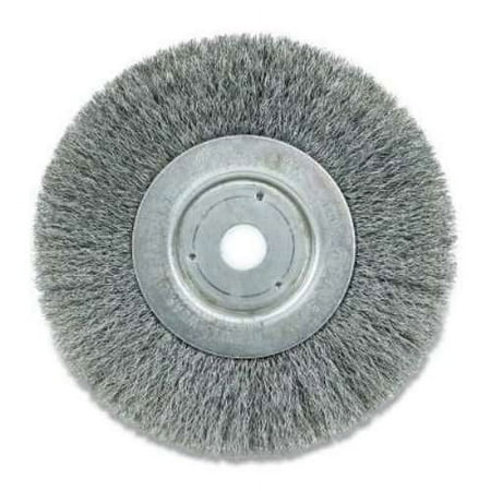 UPC: 0012382010355 | Narrow Face Crimped Wire Wheel  6 in D x 3/4 in W  .006 in Steel Wire  6 000 rpm