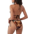 thumbnail image 3 of Ratiio Countryside Colorful Floral Cow Pattern Women's Two Piece Bikini Swimsuit - Adjustable Tie Bikini Set Sexy & Comfortable Beach Swimwear, 3 of 7
