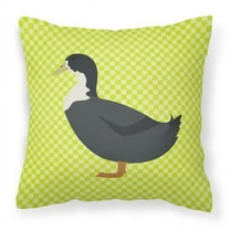 Carolines Treasures BB7688PW1818 Blue Swedish Duck Green Fabric Decorative Pillow, 18 x 18 in.