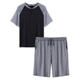 thumbnail image 1 of Mialoley Men?s Contrast Color Short Sleeve Tops and Shorts Pajamas Sets, 1 of 6