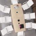 thumbnail image 4 of Scranton & Co Wood 96W Office Conference Table with Wooden Base in Natural Elm, 4 of 7