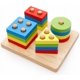thumbnail image 5 of Rompecabezas de madera Lewo, juego de apilamiento geométrico, juego de clasificación de colores y formas, juguete de aprendizaje para niños pequeños, 5 of 8