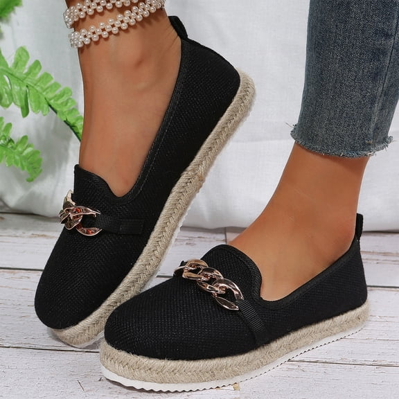 EKVAHL Orthopedic Loafers For Women, Casual Lightweight Wide Toe Non-Slip Flats Shoes, Slip On Casual Walking Shoes with Arch Support
