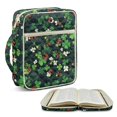 thumbnail image 2 of HELLHERO Ladybug and Daisy Pattern Zipper Pocket Quilted Bible Cover for Church Study Daily Use, Polyester Fabric Bible Cover Case with Handle, 2 of 8