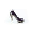 thumbnail image 1 of Hades Shoes H-Ripley 5 inch Platform Heel Steampunk Patent Peep Toe Pump 9 / Pewter, 1 of 2