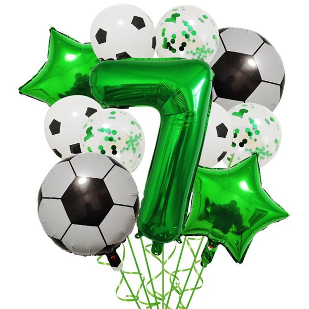 Juego de fútbol Digital verde, globo de película de aluminio, Fiesta Temática de la Copa del Mundo, decoración de cumpleaños, 12 Uds.,7