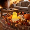 thumbnail image 6 of Glowing Halloween Ghost Ornament, Resin Spooky Indoor Home Decor, Led Ghost Figurine for Shelf Windowsill Party, Glow In The Dark Decorative Ghost Lamp, 6 of 7