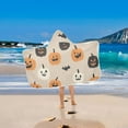 thumbnail image 2 of Yayeee Kids Hooded Towels Toddler Soft Absorbent Beach Bathing Wrap 50" x 23.5", Beige Halloween Pumpkin, 2 of 5