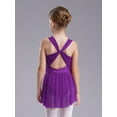 thumbnail image 4 of Yeahdor Kids Girls Sleeveless Rhinestones Ballet Leotard Contemporary Modern Lyrical Dance Dress Purple 12, 4 of 7