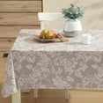 thumbnail image 3 of Home Bargains Plus Taupe Grapevine Print 60 x 104 inch Rectangle Vinyl Tablecloth with Flannel Backing, 3 of 9