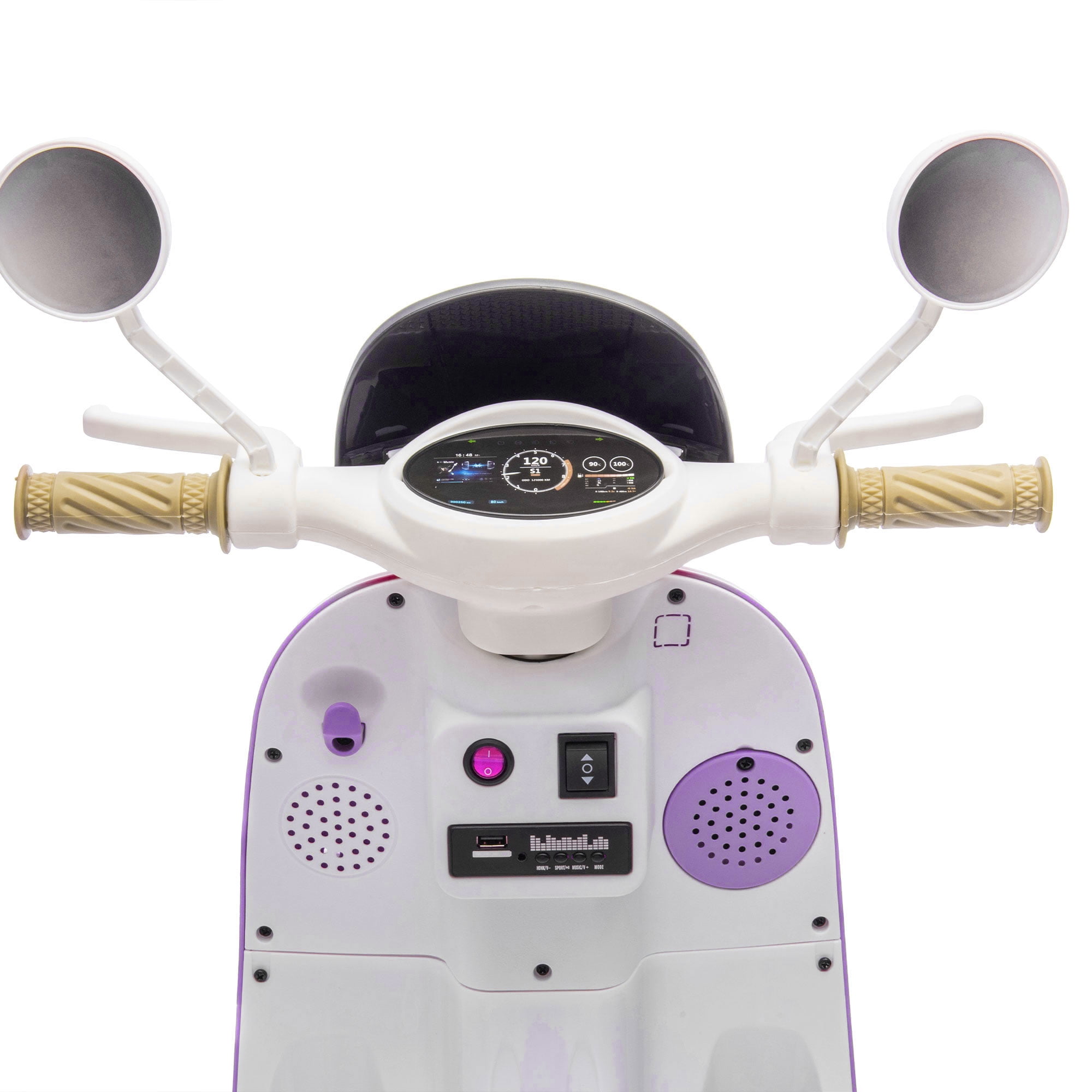 CIRUI 2 Seater 12V Kids Motorcycle, 3 Wheel Ride Dual Motorcycle, Suitable for 3-6 Years Old Children Toy 12V Electric Motorcycle, Suitable for Children, with Front Light/USB/Storage Box Purple