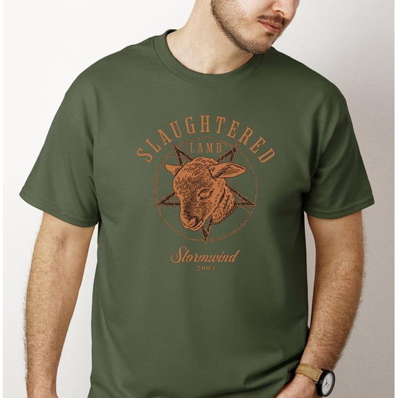 World of Warcraft Slaughtered Lamb Inn T-Shirt – WoW Gaming Graphic Tee for MMORPG Fans, Video Game Player Gift, Unisex Cotton Gamer Shirt