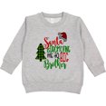 thumbnail image 2 of Inktastic Santa is Promoting Me to Big Brother Green Plaid Tree Toddler Sweatshirt, 2 of 4