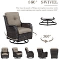 thumbnail image 6 of Bellefurn Outdoor Swivel Rocker Chairs Set of 2,Patio Wicker Swivel Glider Chairs Patio Rocking Chairs with Side Table Patio Furniture Set for Porch Deck Backyard Garden, 6 of 11