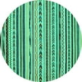 thumbnail image 1 of Ahgly Company Indoor Round Abstract Turquoise Blue Modern Area Rugs, 8' Round, 1 of 4