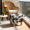 thumbnail image 4 of SCRAWLGOD Cow Print Brown Beige Stretch Ottoman Cover Square Stretch Ottoman Slipcovers Soft Storage Foot Rest Cover with Elastic Bottom Anti Dust Furniture Protector, 4 of 7