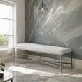 thumbnail image 7 of Meridian Furniture Valley Cream Chenille Fabric Bench, 7 of 7