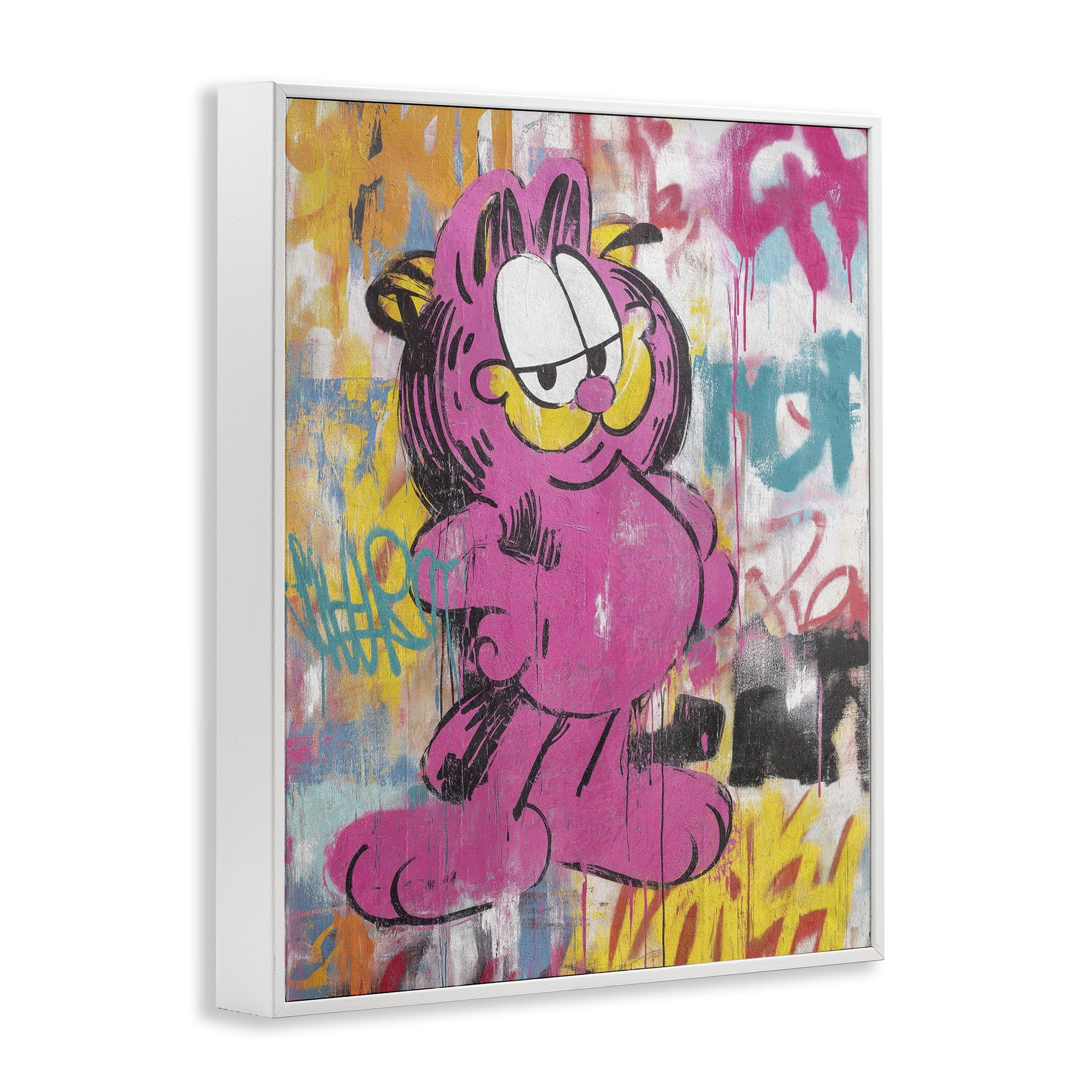 Stupell Industries Lazy Cat In City Modern Urban White Framed Giclee Art, design by Svetlana Aleynikova