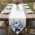 thumbnail image 6 of Blue Spring Floral Table Runner Linen Burlap Table Runner 72 Inches Long Watercolor Summer Flowers Dresser Scarves for Kitchen Island Coffee Dining Room Party Wedding Banquet Holiday Decor 18"x72", 6 of 8